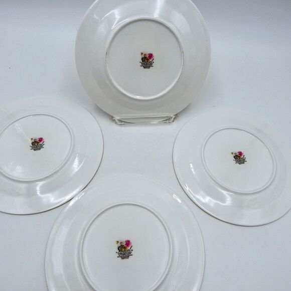 Stechcol Gracie Bone China Coastline Peony Magnolia 7 1/2 In Salad Side Plates 4 - Picture 8 of 8